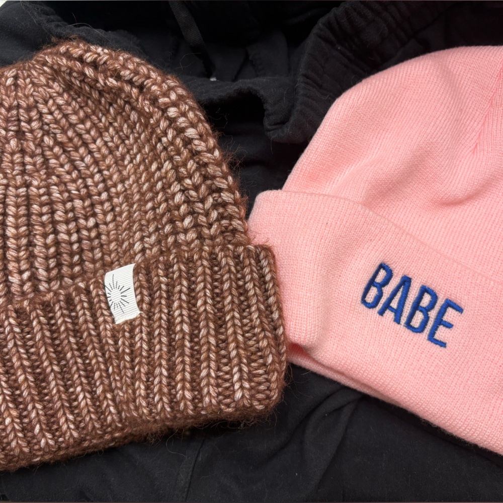 Pink and Brown Beanie Bundle